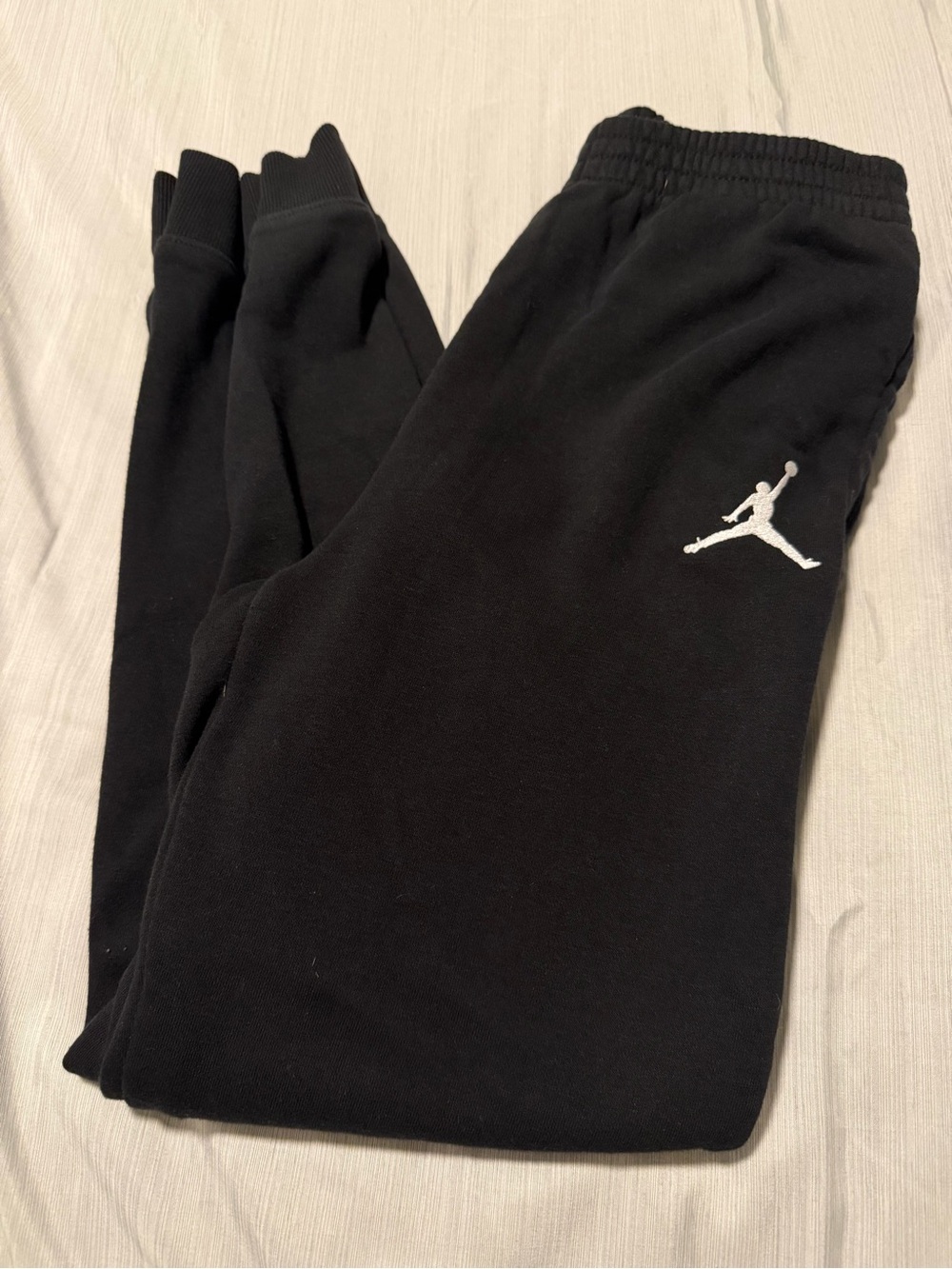 Jordan Black Jogger Sweatpants with White Jumpman Logo